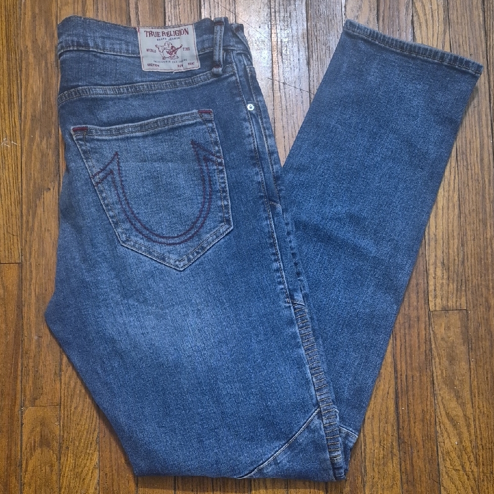 True Religion Men's Dark Blue Straight Jeans